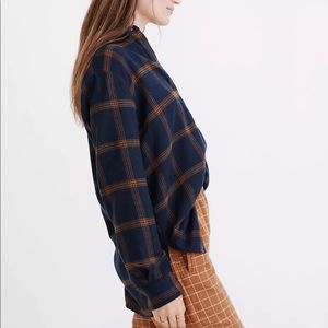 NWT Madewell Flannel Oversized Ex-Boyfriend Shirt in Forbell Plaid XXS / XS